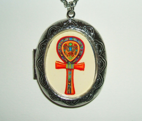 Egyptian ANKH Necklace LOCKET Pendant Sign Symbol Of Life Illustration
